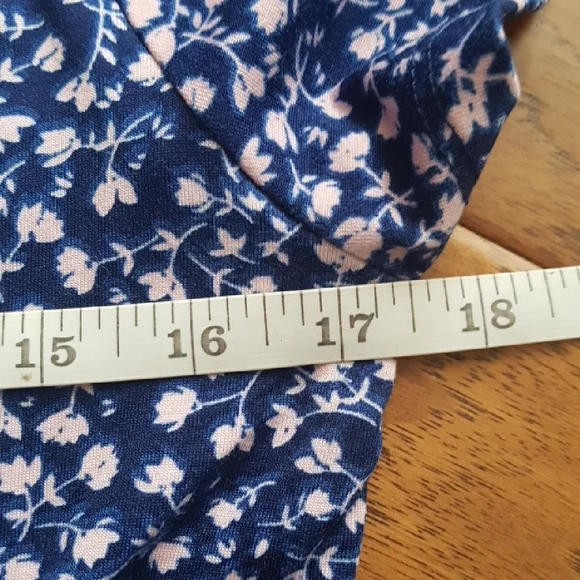 Rebel Sugar Women's Dark Blue and White Flower Faux Wrap Dress Size XL - Picture 8 of 13